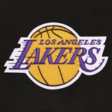 Los Angeles Lakers Reversible Wool Jacket -  Embroidered Logos JH Design-  Black