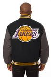 Los Angeles Lakers Embroidered Wool Jacket - Black/Grey