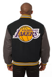 Los Angeles Lakers Embroidered Wool Jacket - Black/Grey - J.H. Sports Jackets