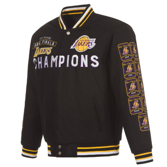 Los Angeles Lakers Commemorative Reversible Wool Championship Jacket - Black