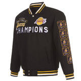 Los Angeles Lakers Commemorative Reversible Wool Championship Jacket - Black