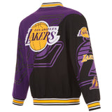 Authentic  JH Design Los Angeles Lakers Cotton Twill Embroidered Jacket Black-Purple