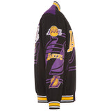 Authentic  JH Design Los Angeles Lakers Cotton Twill Embroidered Jacket Black-Purple