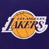 Los Angeles Lakers - JH Design Reversible Fleece Jacket with Faux Leather Sleeves - Purple/White - J.H. Sports Jackets