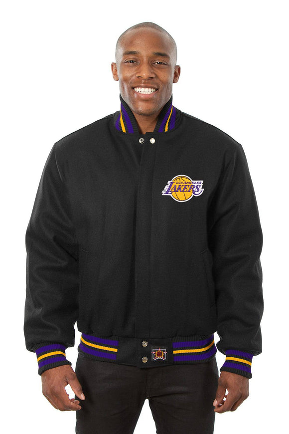 Los Angeles Lakers Embroidered Wool Jacket - Black