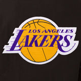 Los Angeles Lakers Wool & Leather Reversible Jacket w/ Embroidered Logos - Black