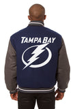 Tampa Bay Lightning Handmade All Wool Two-Tone Jacket - Navy/Grey - J.H. Sports Jackets