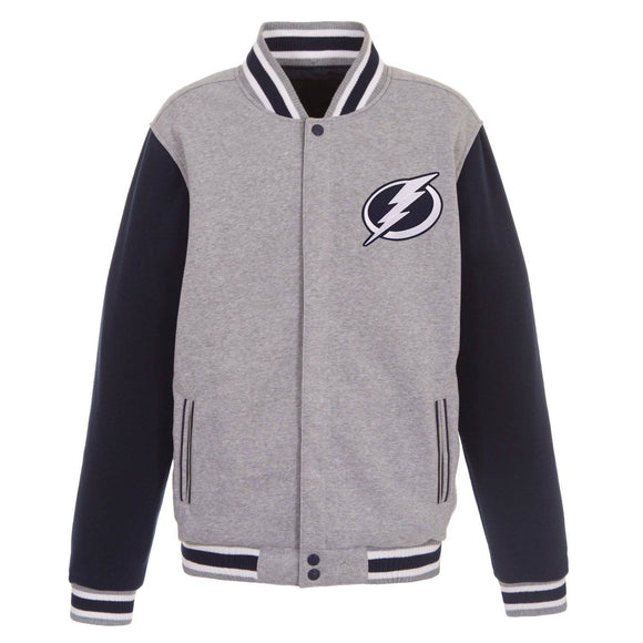 NHL Tampa Bay Lightning  JH Design Two-Tone Reversible Fleece Jacket - Gray/Navy