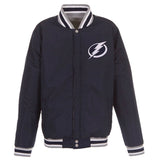 NHL Tampa Bay Lightning  JH Design Two-Tone Reversible Fleece Jacket - Gray/Navy