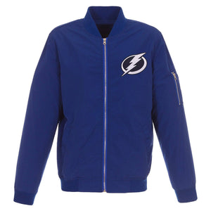 Tampa Bay Lightning JH Design Lightweight Nylon Bomber Jacket – Royal