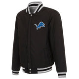 Detroit Lions Two-Tone Reversible Fleece Jacket - Gray/Black