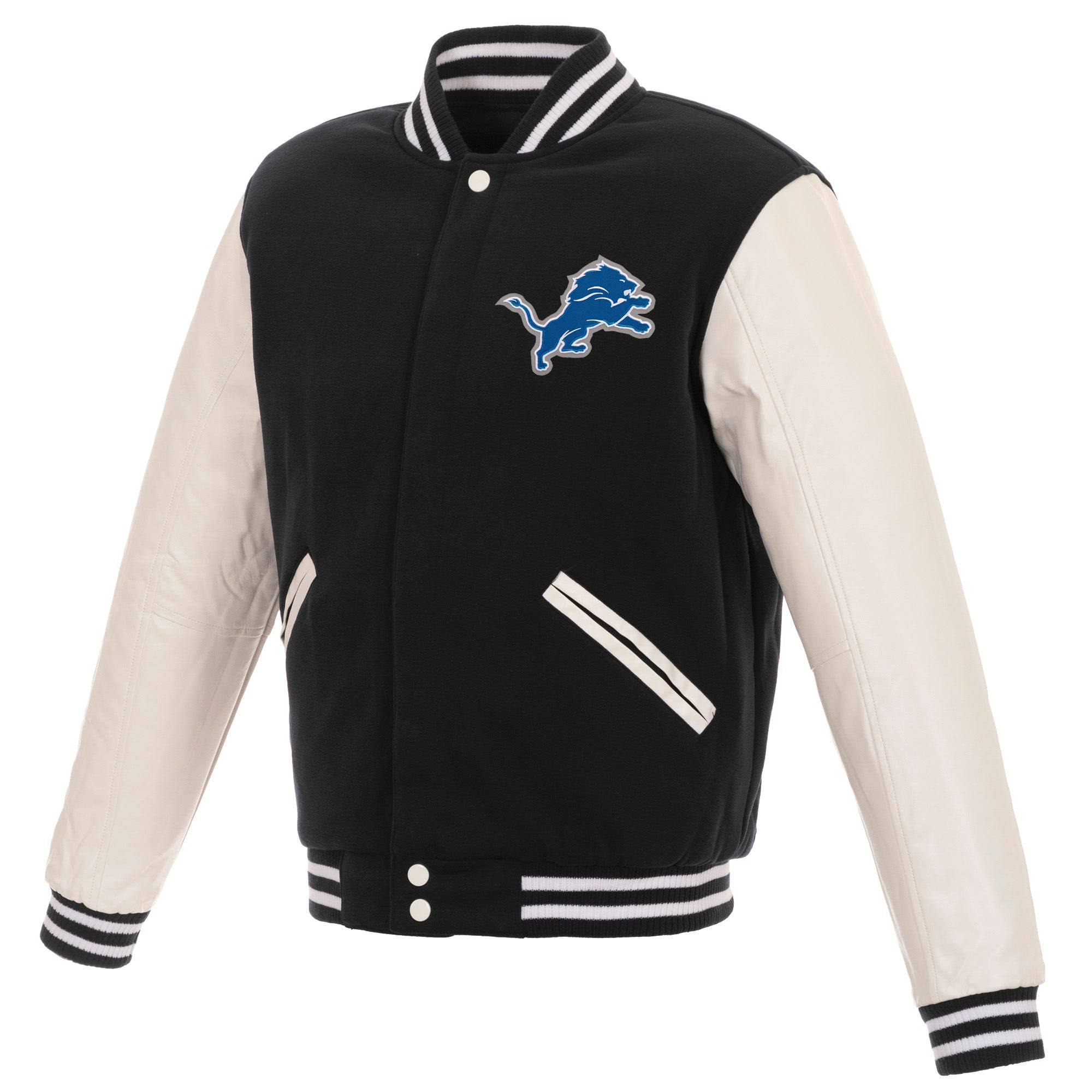 Detroit Lions - JH Design Reversible Fleece Jacket with Faux