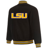 LSU Tigers Reversible Wool Jacket - Black - J.H. Sports Jackets