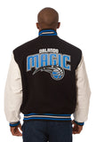 Orlando Magic Domestic Two-Tone Handmade Wool and Leather Jacket-Black/White - J.H. Sports Jackets
