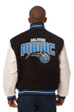 Orlando Magic Domestic Two-Tone Handmade Wool and Leather Jacket-Black/White