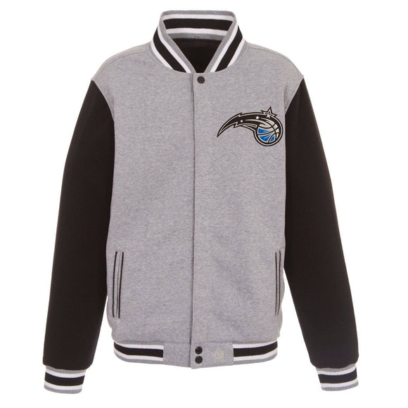 Orlando Magic  JH Design Two-Tone Reversible Fleece Jacket - Gray/Black