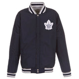 NHL Toronto Maple Leafs JH Design Two-Tone Reversible Fleece Jacket - Gray/Navy