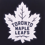 Toronto Maple Leafs - JH Design Reversible Fleece Jacket with Faux Leather Sleeves - Navy/White