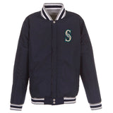 Seattle Mariners  JH Design -Two-Tone Reversible Fleece Jacket - Gray/Navy