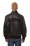 Seattle Mariners Full Leather Jacket - Black/Black