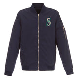 Seattle Mariners JH Design Lightweight Nylon Bomber Jacket – Navy