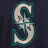 Seattle Mariners Two-Tone Reversible Fleece Hooded Jacket - Navy/Grey