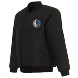 Dallas Mavericks Reversible Wool Jacket - Embroidered Logos JH Design Black