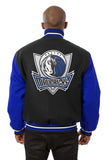 Dallas Mavericks Embroidered Handmade Wool Jacket-Black/Royal - J.H. Sports Jackets
