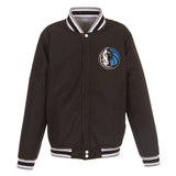 Dallas Mavericks  JH Design Two-Tone Reversible Fleece Jacket - Gray/Black