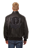 Dallas Mavericks Full Leather Jacket - Black/Black