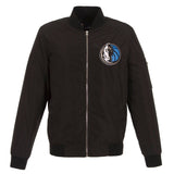 Dallas Mavericks JH Design Lightweight Nylon Bomber Jacket – Black