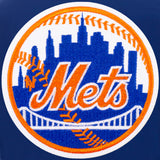 New York Mets Lightweight Nylon Bomber Jacket-Royal -Vintage Logo