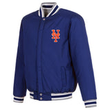 New York Mets JH Design - Two-Tone Reversible Fleece Jacket - Gray/Royal