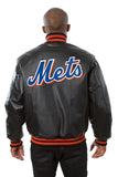 New York Mets Full Leather Jacket - Black