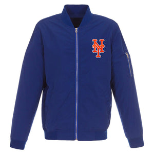 New York Mets JH Design Lightweight Nylon Bomber Jacket – Royal