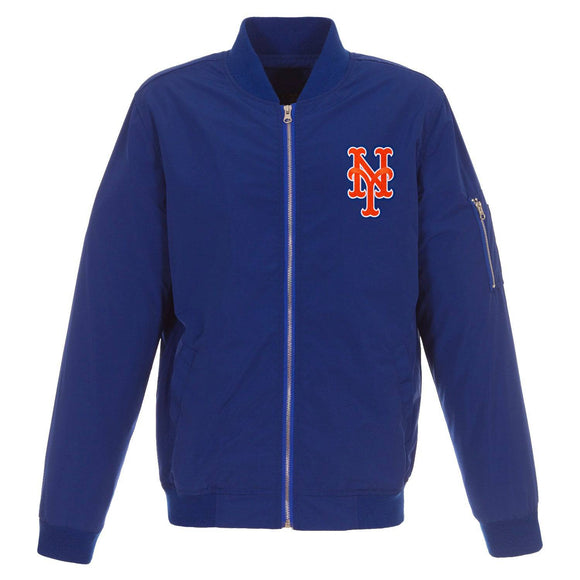 New York Mets JH Design Lightweight Nylon Bomber Jacket – Royal