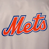 New York Mets Poly Twill Varsity Jacket - Gray/Royal