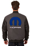 Mopar Wool & Leather Reversible Varsity Jacket - Charcoal/Black