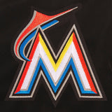 Miami Marlins JH Design Lightweight Nylon Bomber Jacket – Black