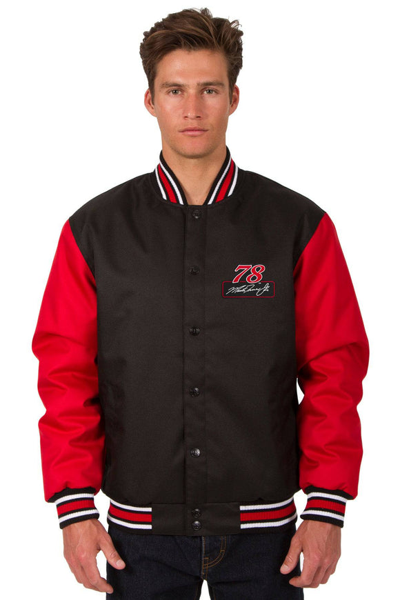 Martin Truex Jr. Poly Twill Varsity Jacket - Black/Red