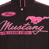 Ford Mustang Collage Women Twill Jacket - Black/Pink