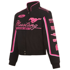 Ford Mustang Collage Women Twill Jacket - Black/Pink