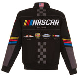 NASCAR Generic JH Design Black Twill Logo Uniform Full-Snap Jacket