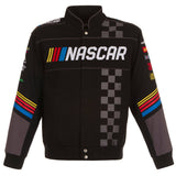 NASCAR Generic JH Design Black Twill Logo Uniform Full-Snap Jacket