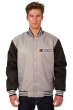 NASCAR Poly Twill Varsity Jacket - Gray/Black