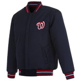 Washington Nationals Reversible Wool Jacket With Embroidered Logos  JH Design - Navy