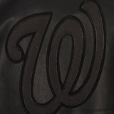 Washington Nationals Full Leather Jacket - Black/Black