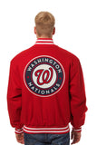 Washington Nationals Wool Jacket w/ Handcrafted Leather Logos - Red