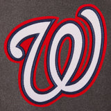 Washington Nationals Wool & Leather Reversible Jacket w/ Embroidered Logos - Charcoal/Navy