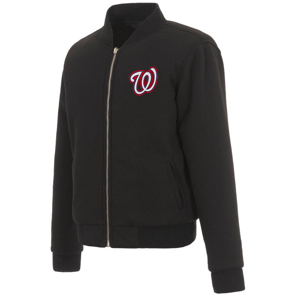 Washington Nationals JH Design Reversible Women Fleece Jacket - Black